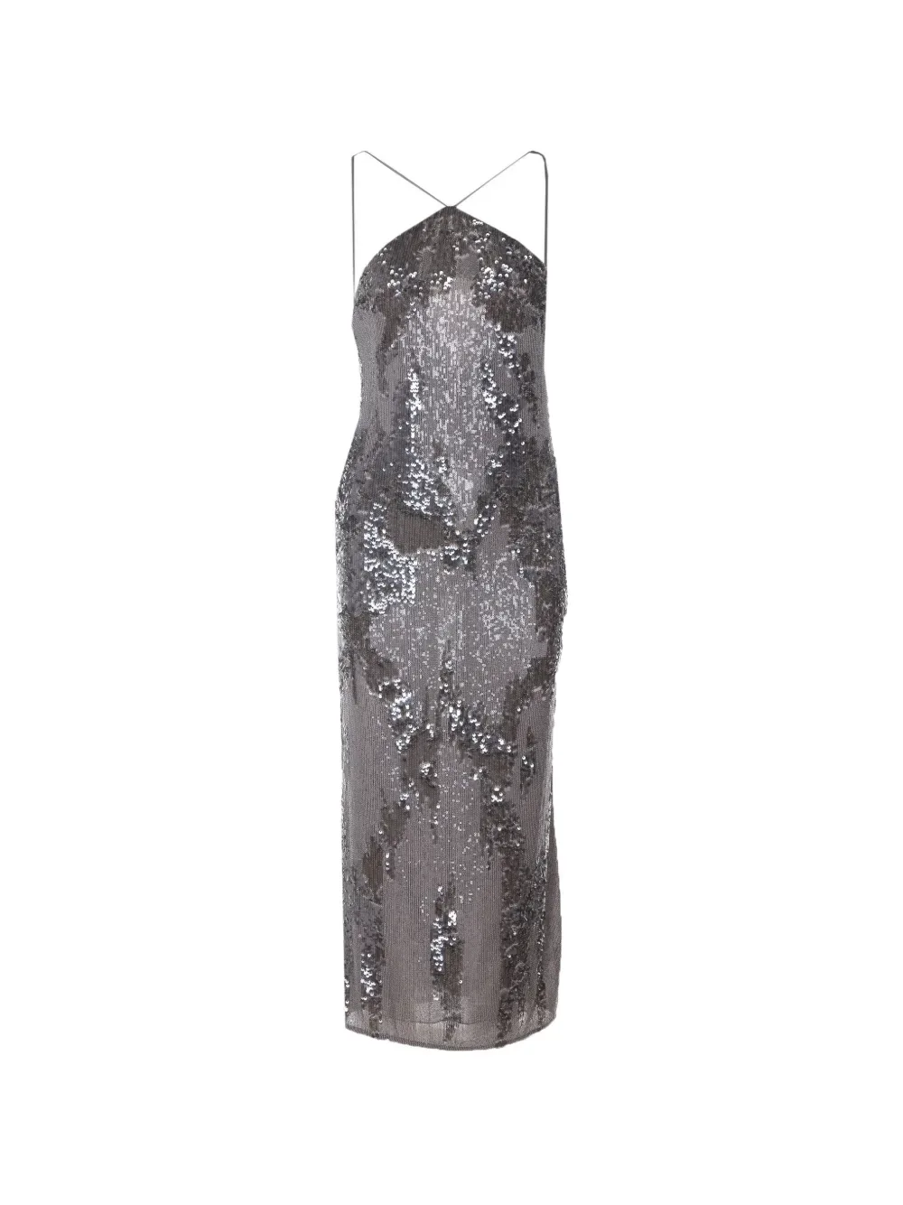 Sequined Spaghetti-Strap Maxi Dress