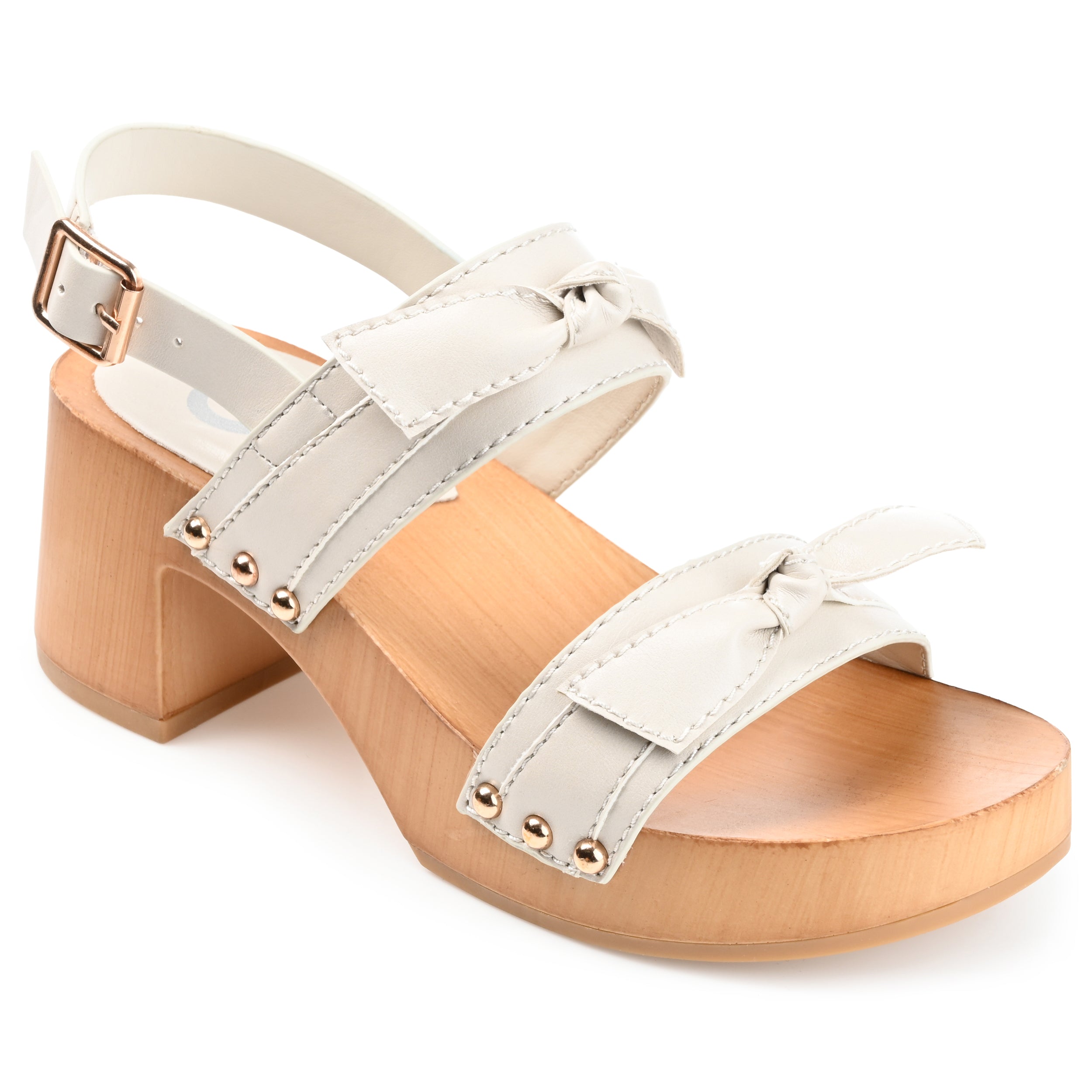 Tia Double Bow Accent Clog Sandals