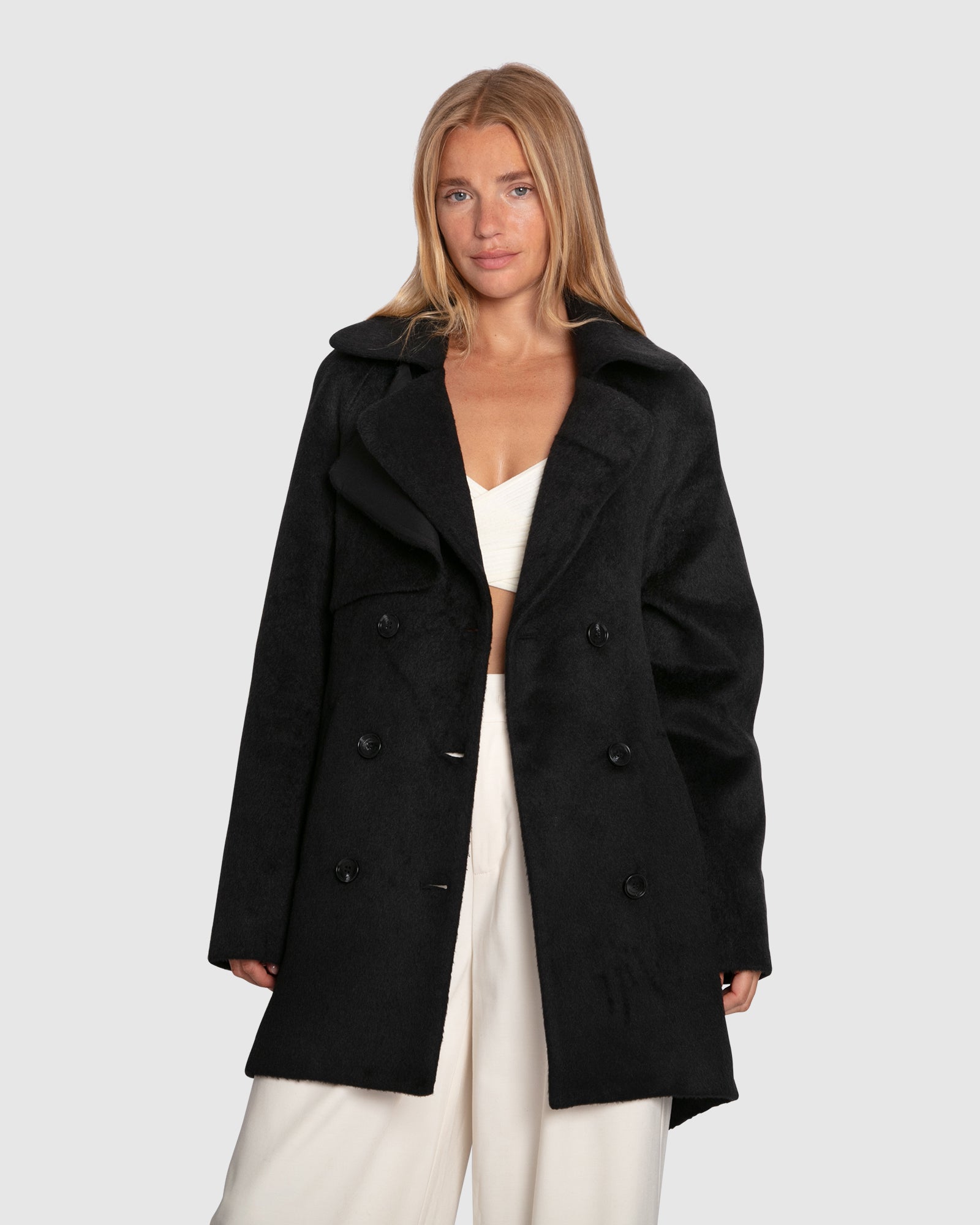Wanna Be Loved Wool Blend Peacoat