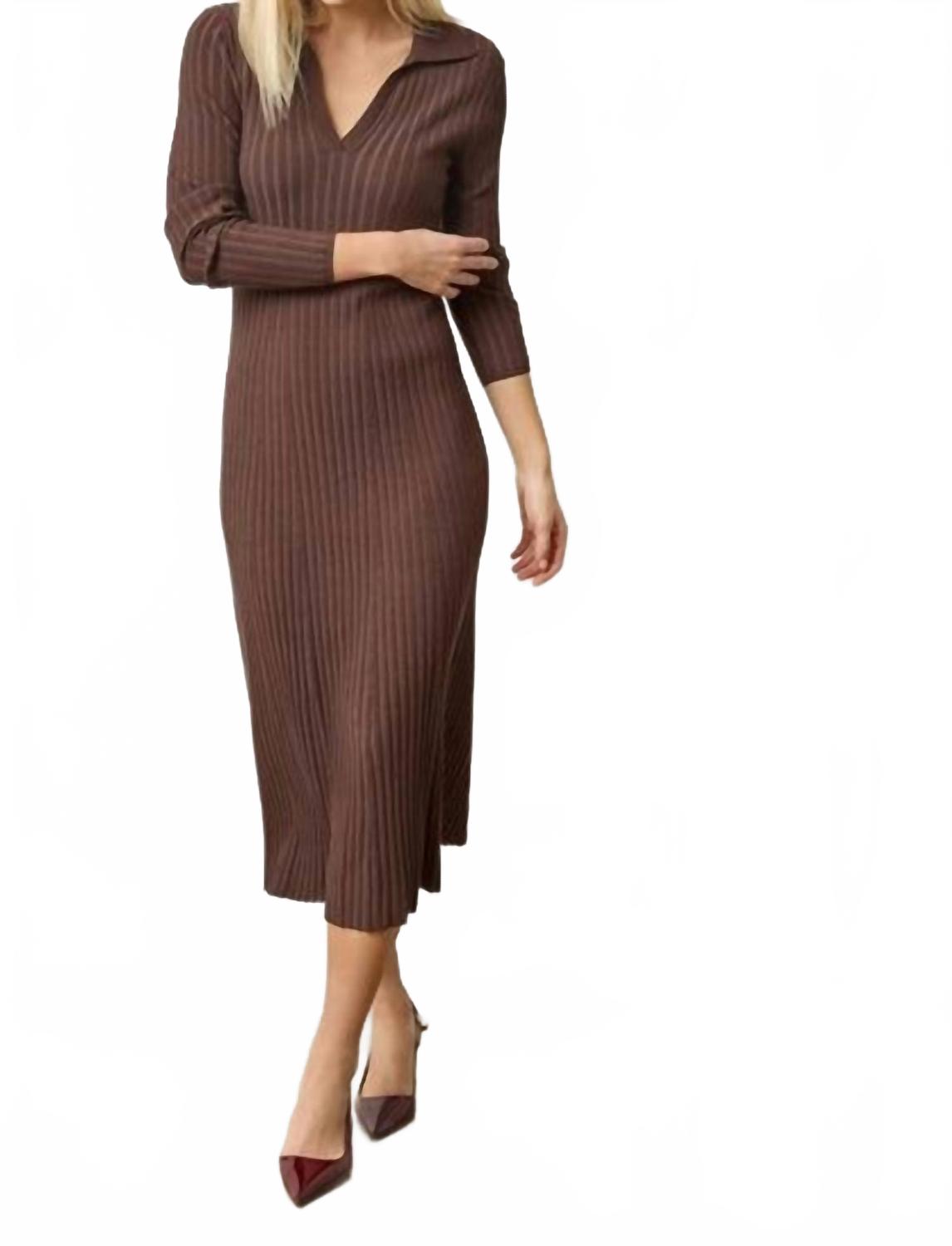 Long Sleeve Rib Henley Dress