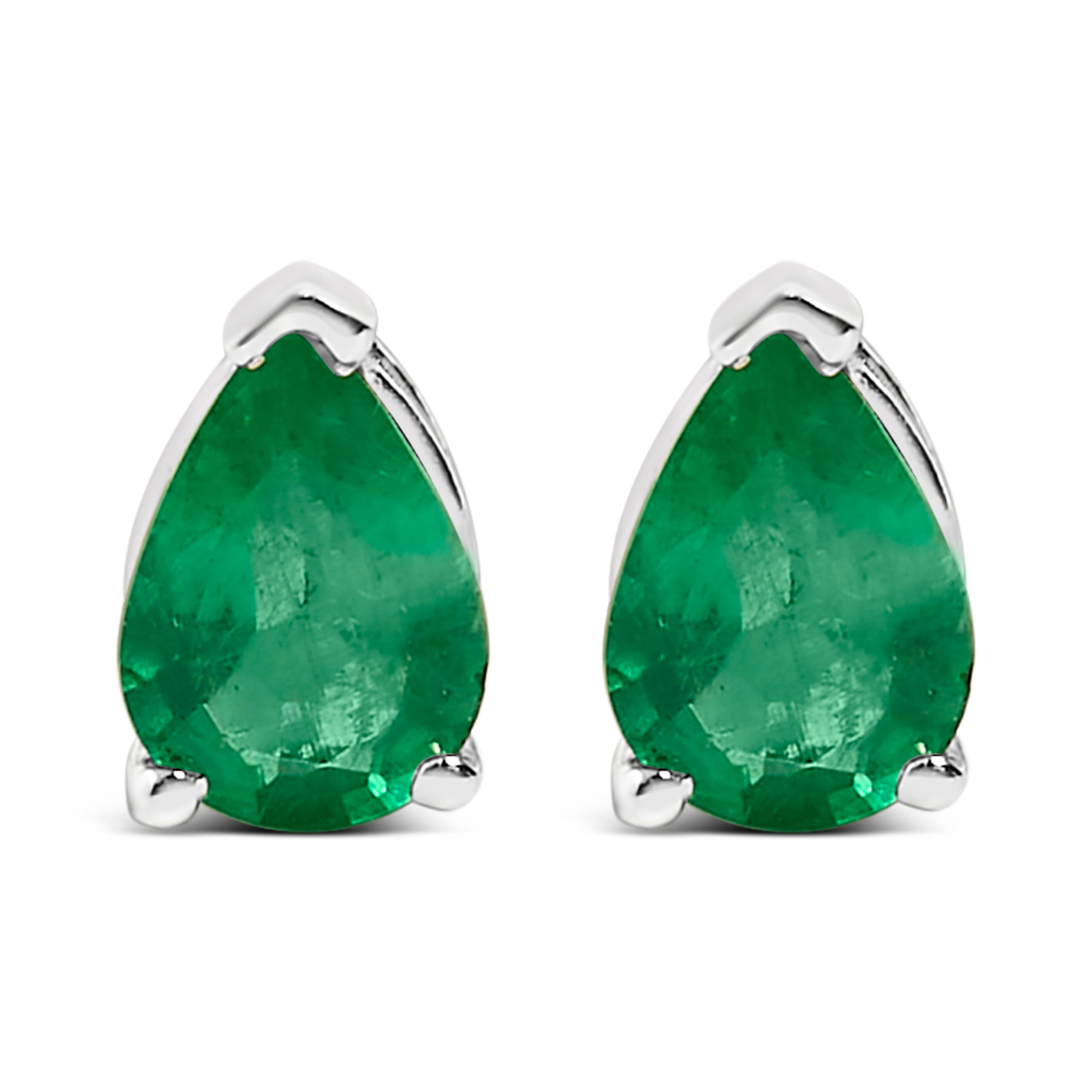 14K Gold 6x4MM Pear Shaped Gemstone Solitaire Stud Earrings