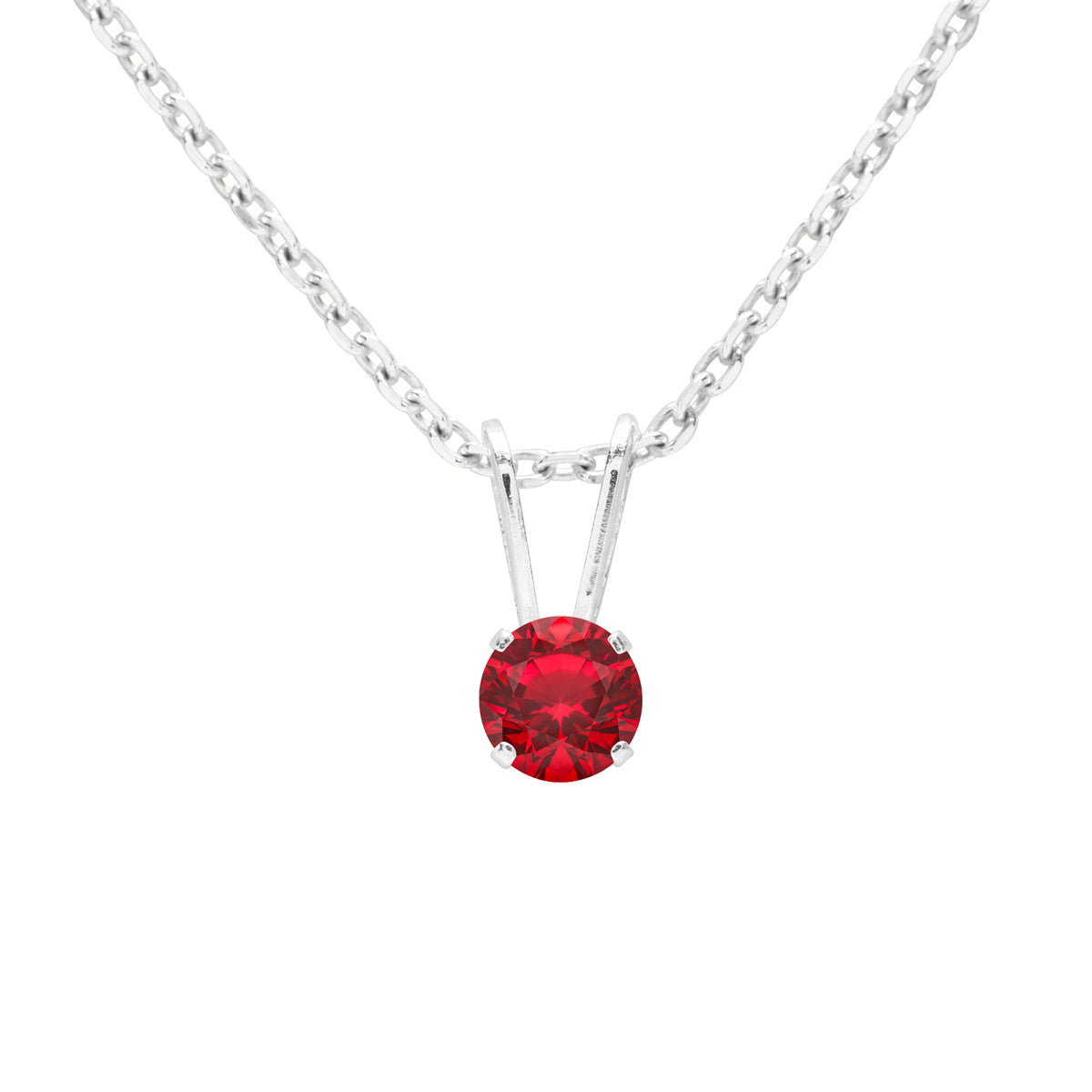1/8 Carat Gemstone Solitaire Pendant Necklace in Gold with Free Chain - Multiple Gemstone Options Available