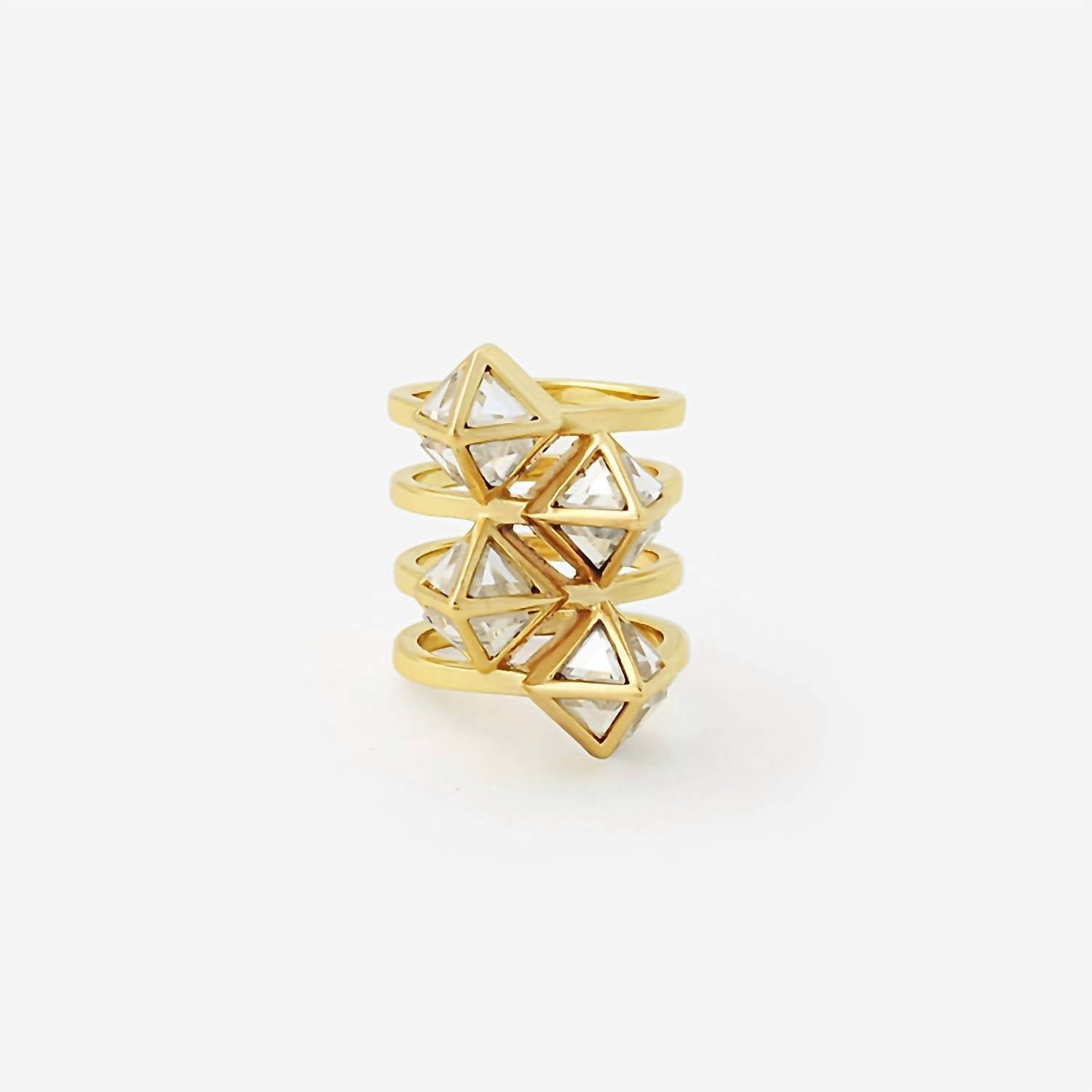 Pyramid Mirror Statement Ring
