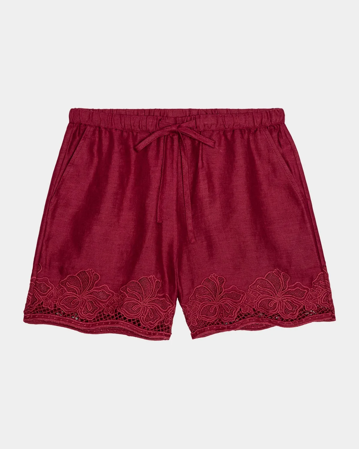 Jenner Embroidered Linen Shorts