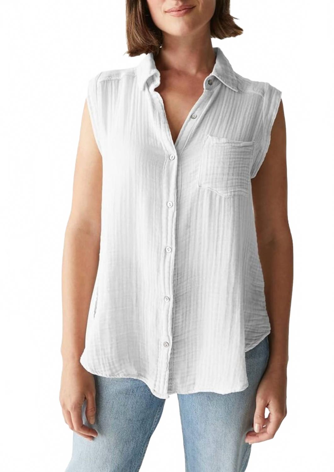 Monique Gauze Button-Down Tank