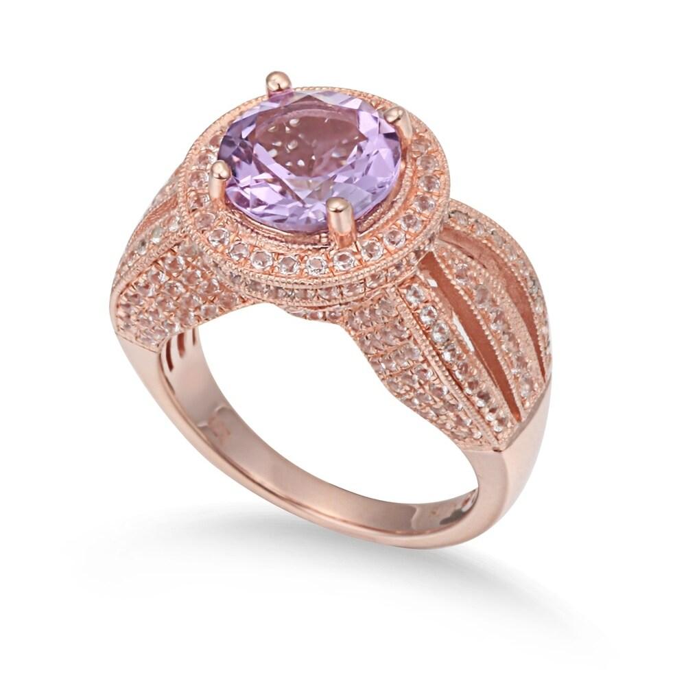 Sterling Silver 4.37 TCW Purple Amethyst Ring