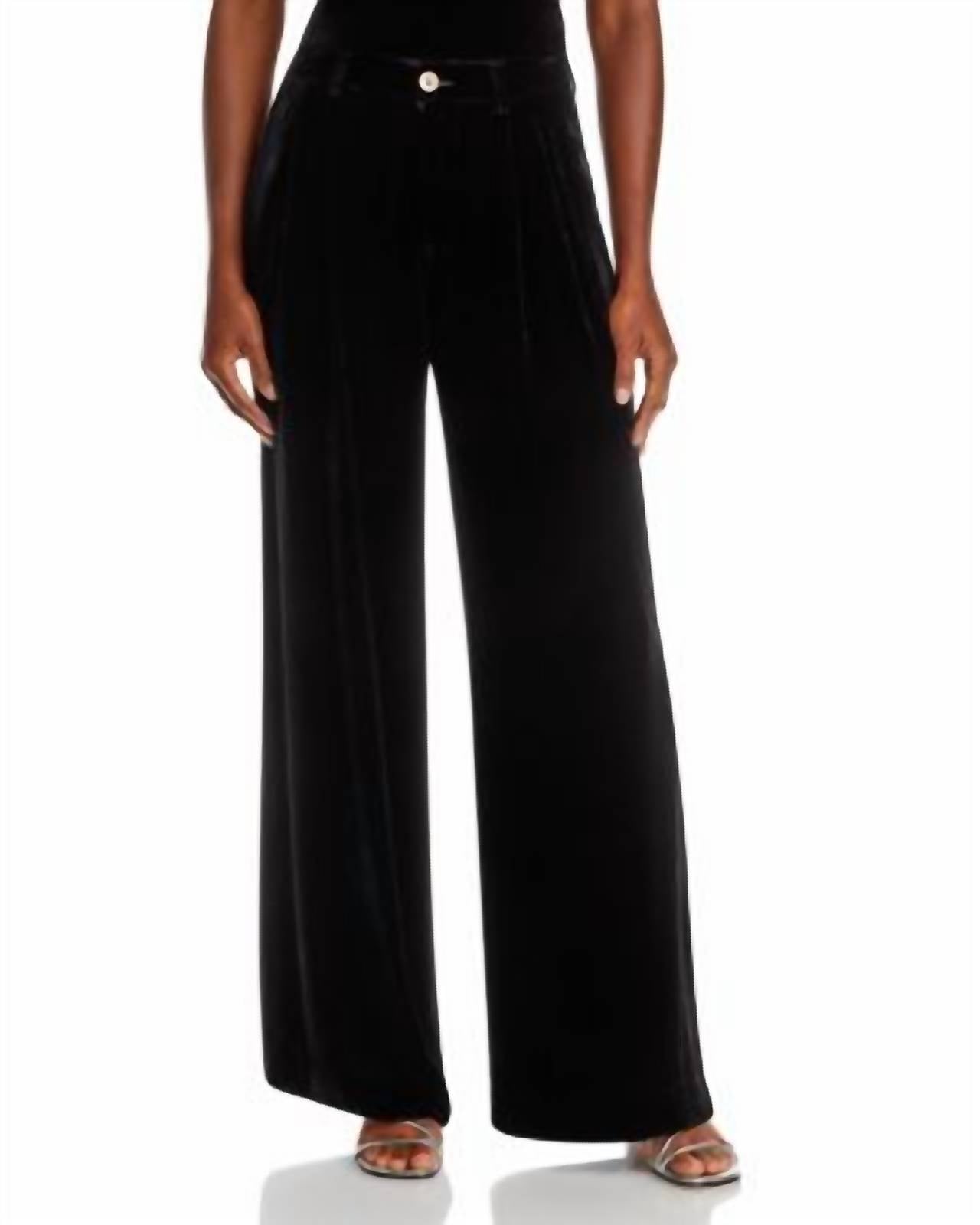 Velvet Pleated Wide Leg Trouser