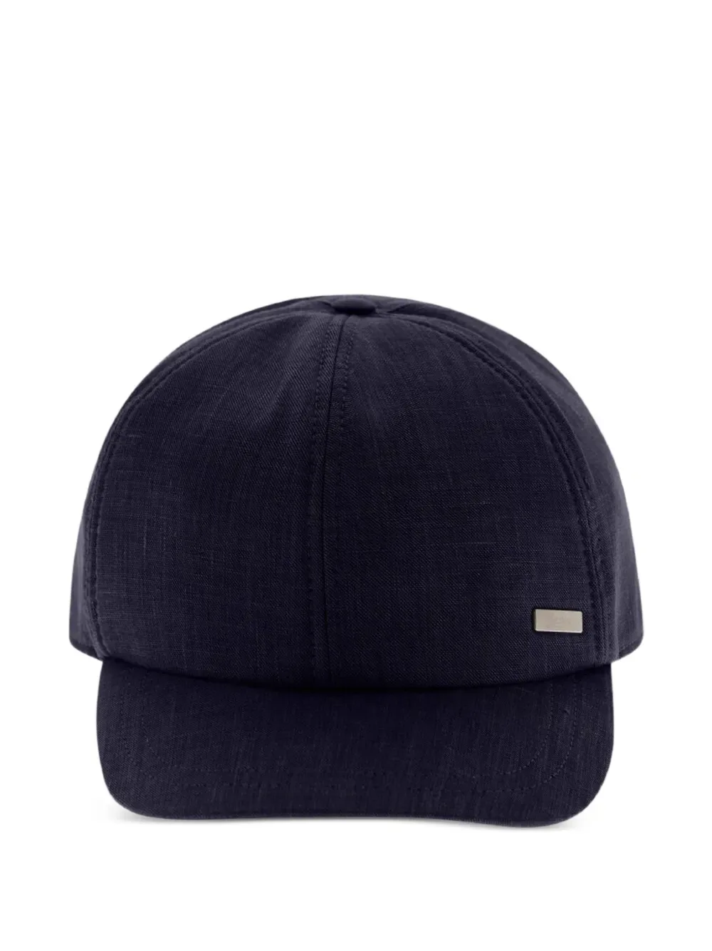 Logo-Detail Linen Baseball Cap