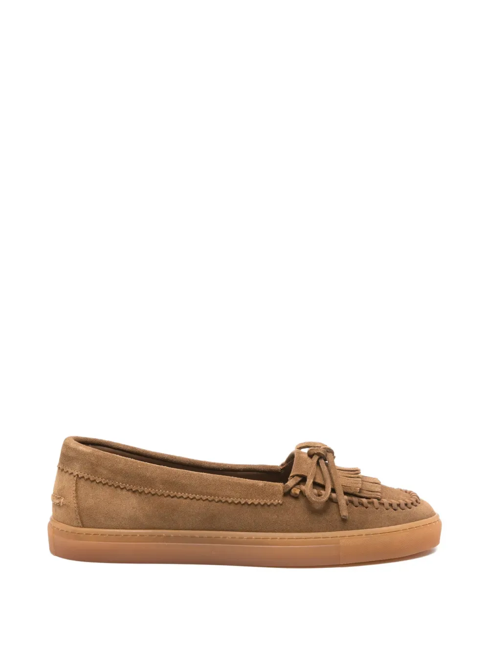 Fringe Leather Ballet Flats