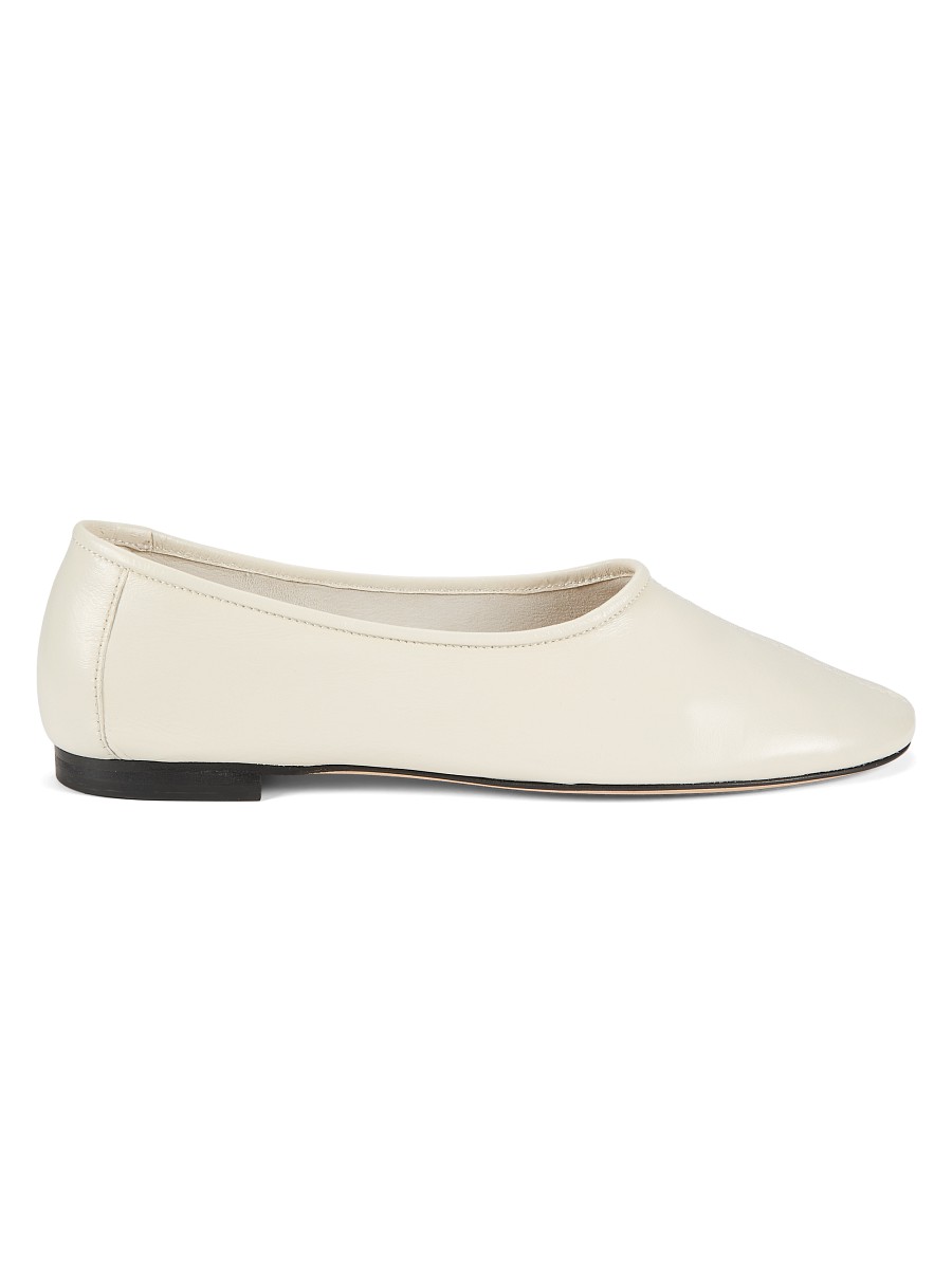 Women's Prudence Leather Ballet Flats - White - Size