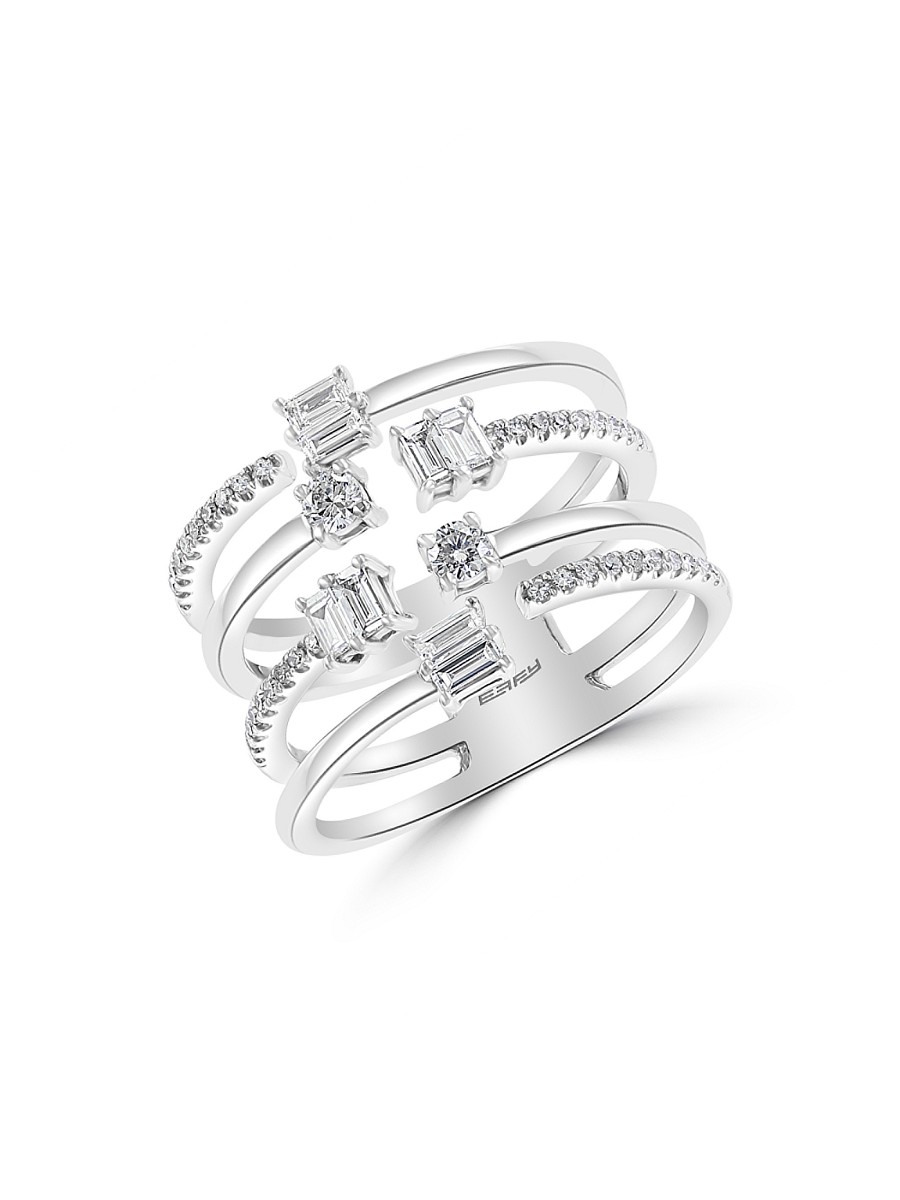 Women's 14K White Gold & 0.63 TCW Diamond Cage Ring - Size