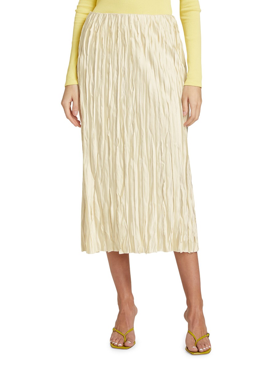 Women's Crushed Bias Strip Skirt - Pale Ivory - Size