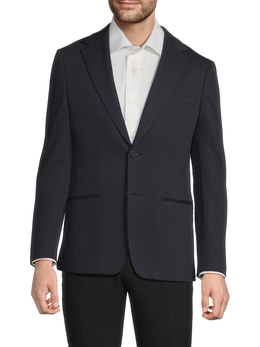 Men's Solid Slim Fit Sportcoat - Navy - Size