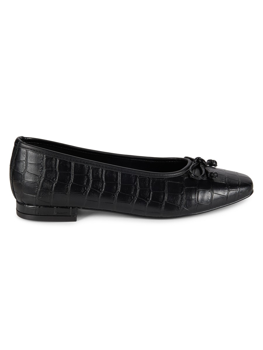 Women's Martine Textured Ballet Flats - Black - Size
