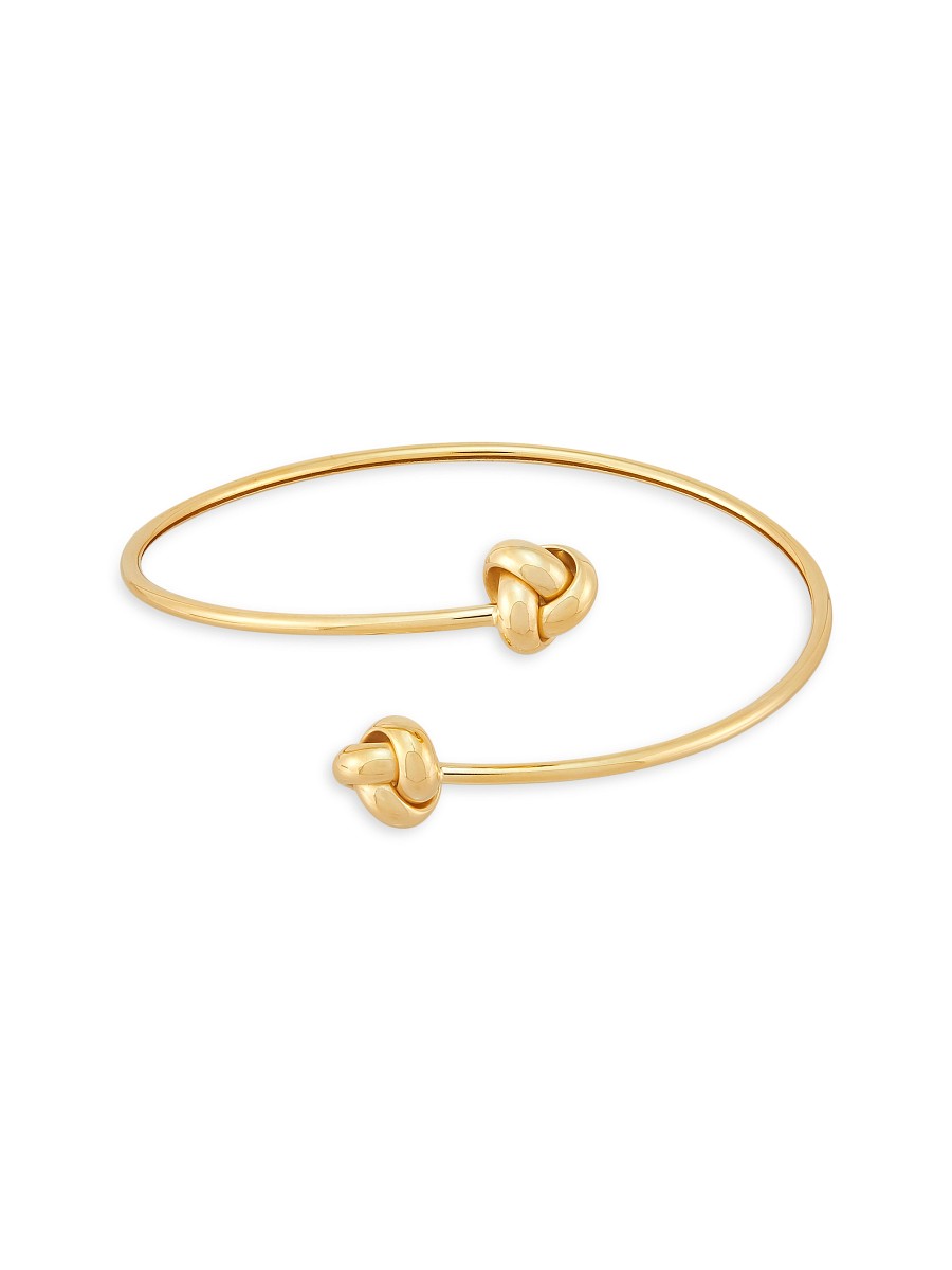 Women's 14K Yellow Gold Bypass Knot Bangle Bracelet