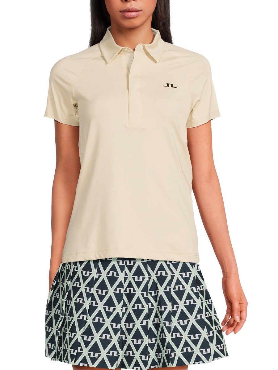 J. Lindeberg Women's Bobi Tech Polo Shirt - Moonbeam Beige - Size by J.Lindeberg