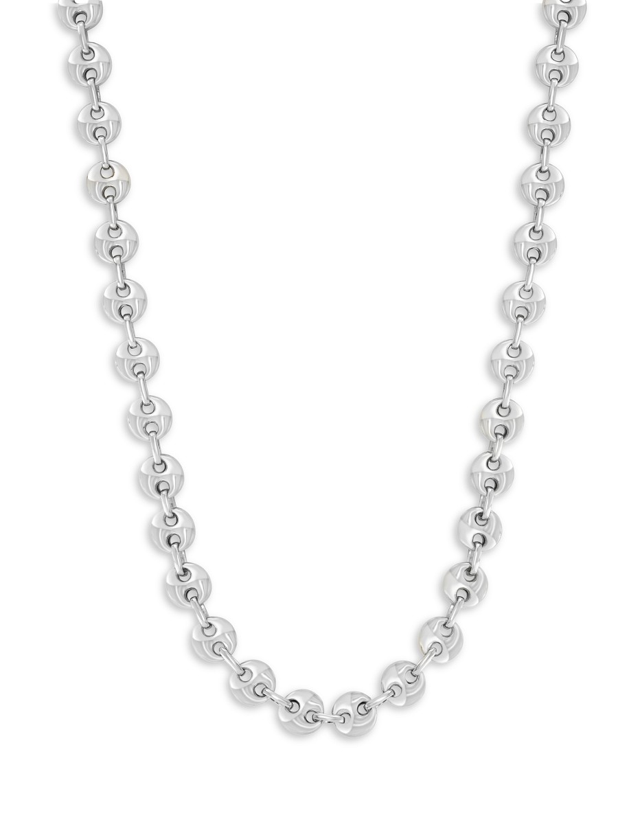 Women's Sterling Silver Puff Chain Necklace -
