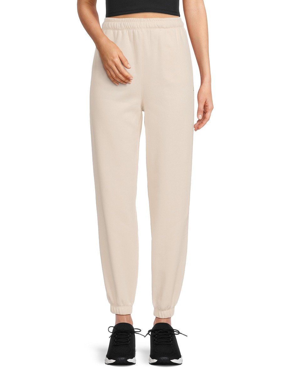 Women's High Rise Cotton-Blend Fleece Joggers - Pebble - Size