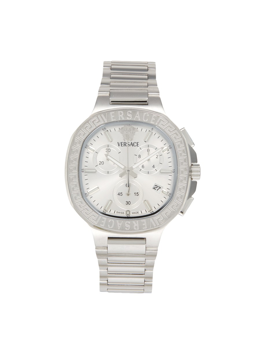 Women's V-Chrono Square Stainless Steel Chronograph Bracelet Watch/40MM - by Versace
