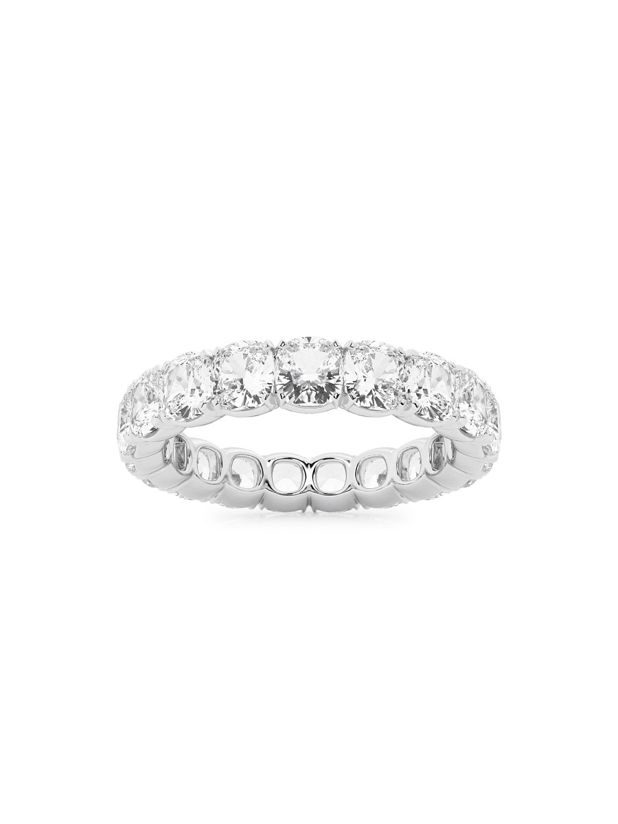 Women's Build Your Own Collection 14K White Gold & Natural Cushion Cut Diamond Eternity Band - 5 Tcw White Gold - Size