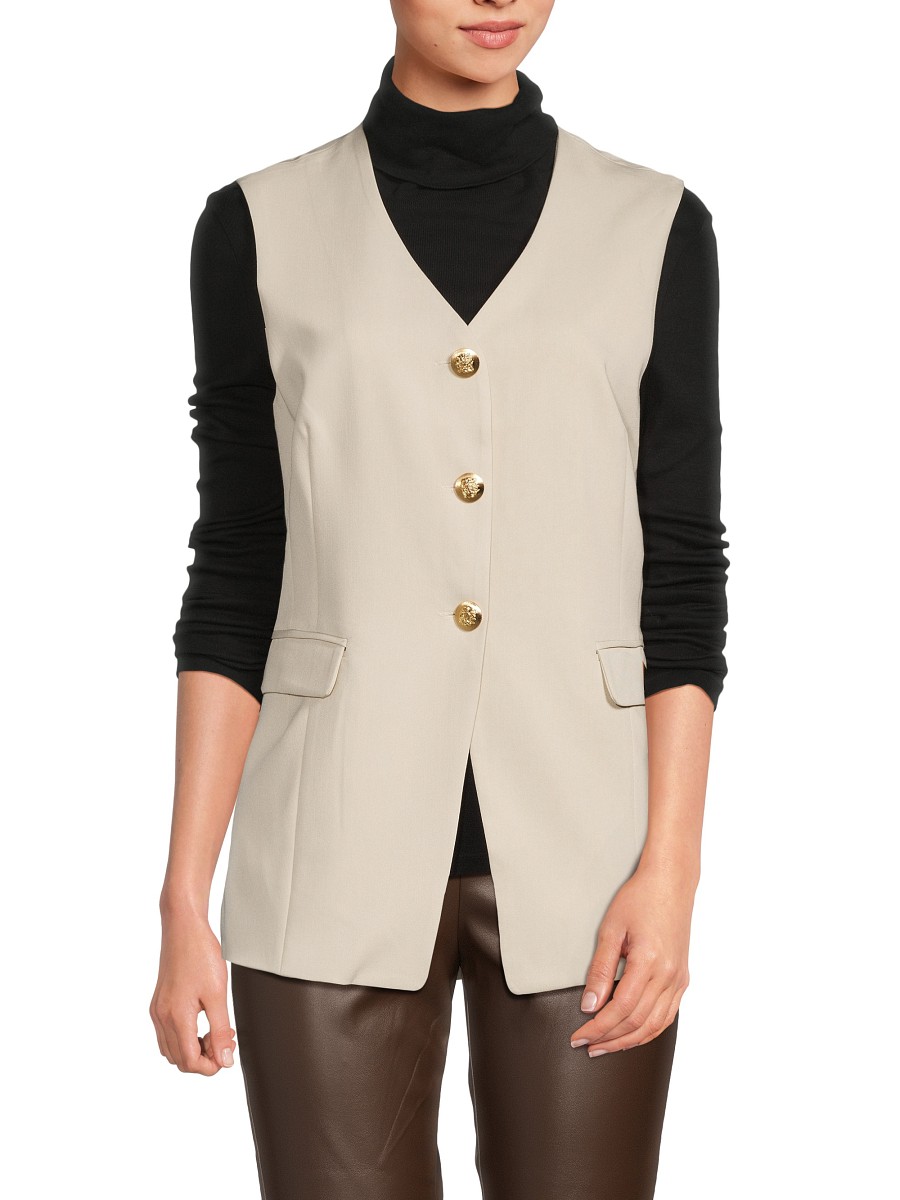 Women's V-Neck Vest - Wheat - Size