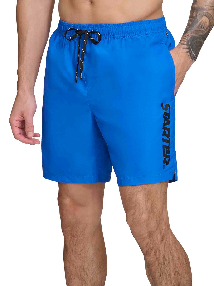 Men's Starter Core Volley Flat Front Shorts - Blue - Size