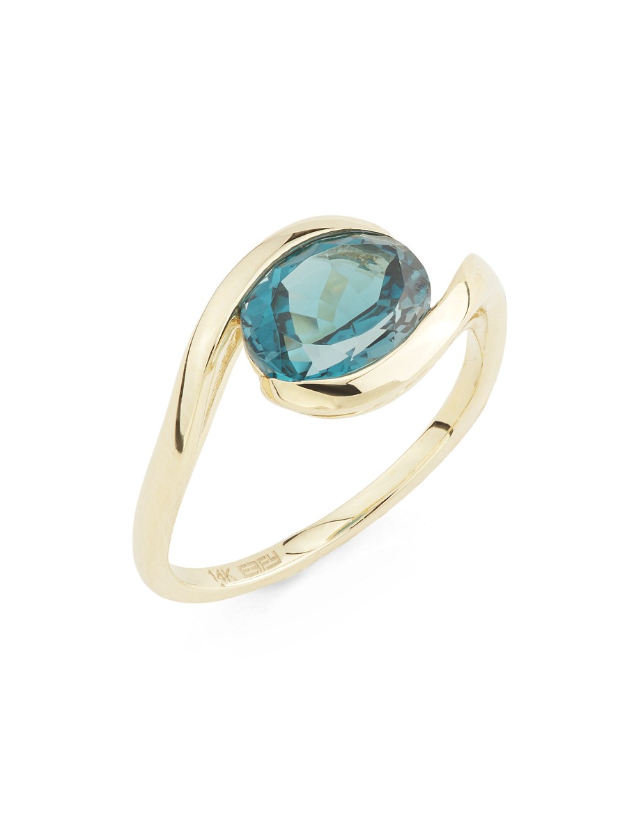 Women's 14K Yellow Gold & London Blue Topaz Ring - Gold - Size