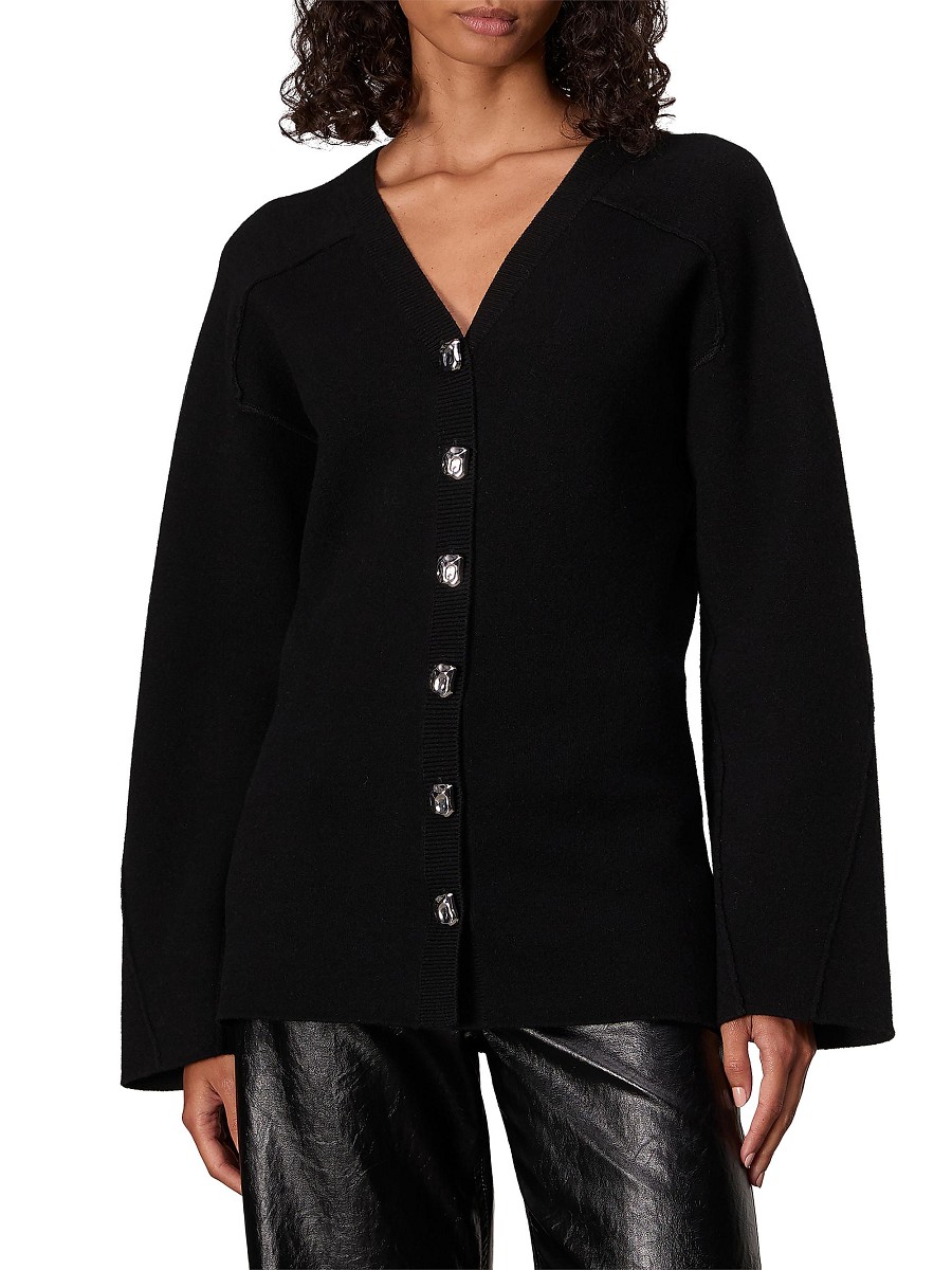 Women's Bridget V-neck Longline Cardigan - Black - Size