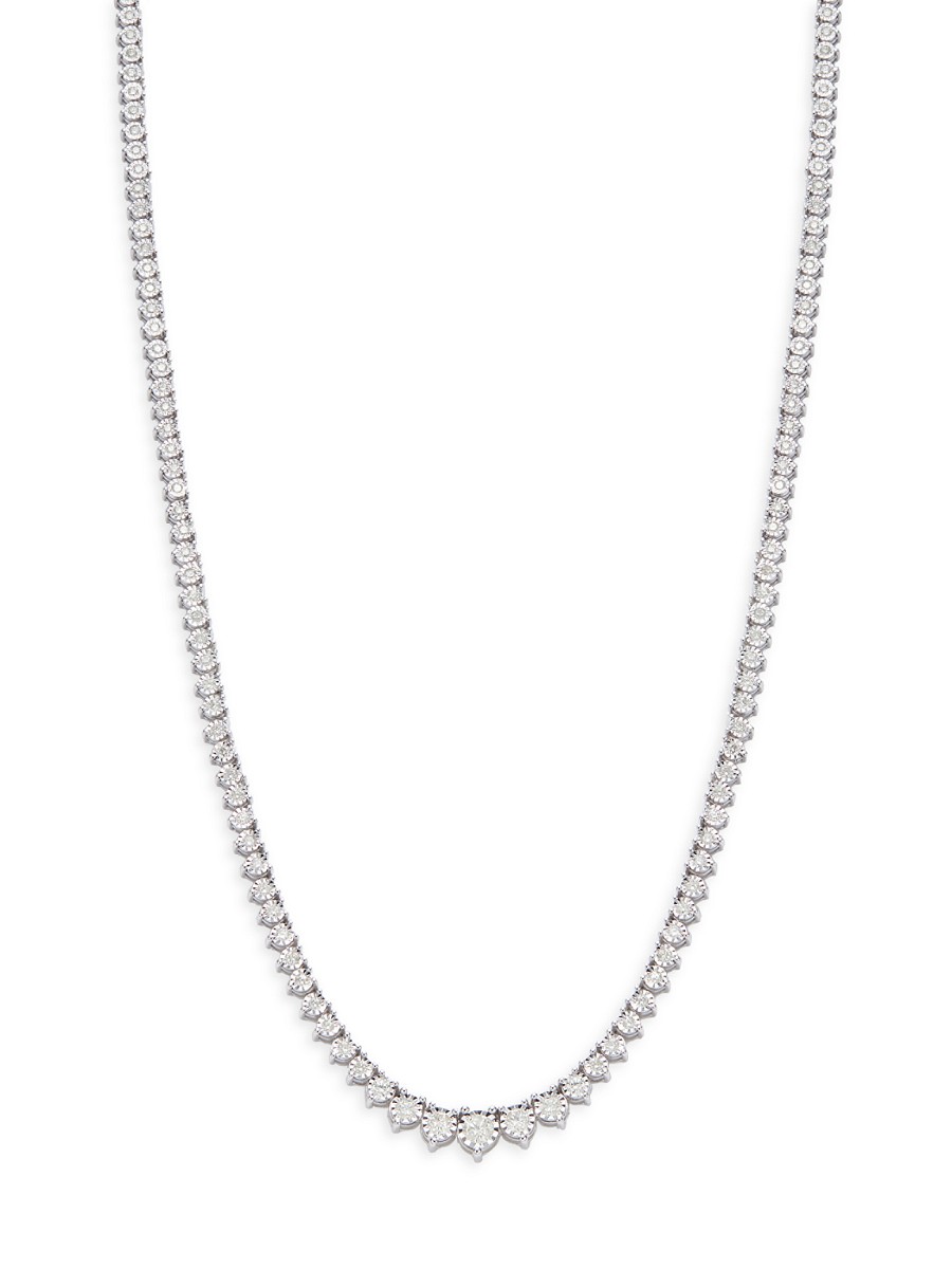 Women's 14K White Gold & 1.94 TCW Diamond Tennis Necklace