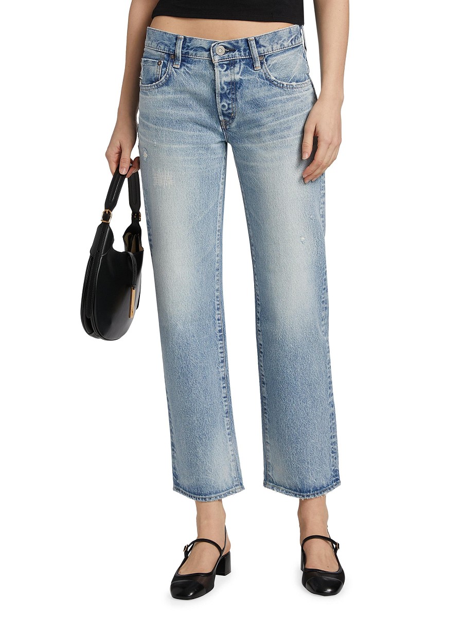 Women's Aurantia Straight Low-Rise Jeans - Light Blue - Size
