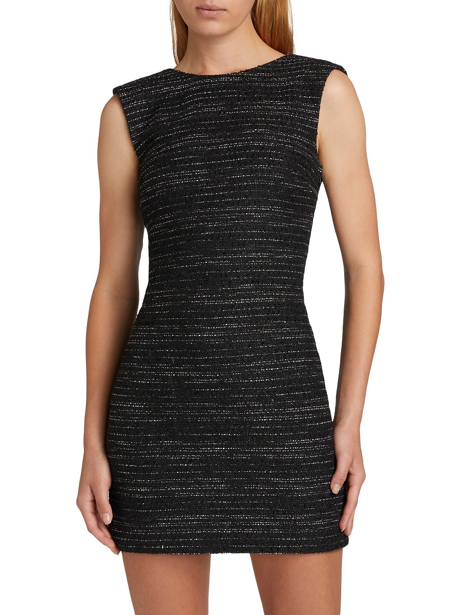 Women's Indigo Tweed Sleeveless Minidress - Black Tweed - Size