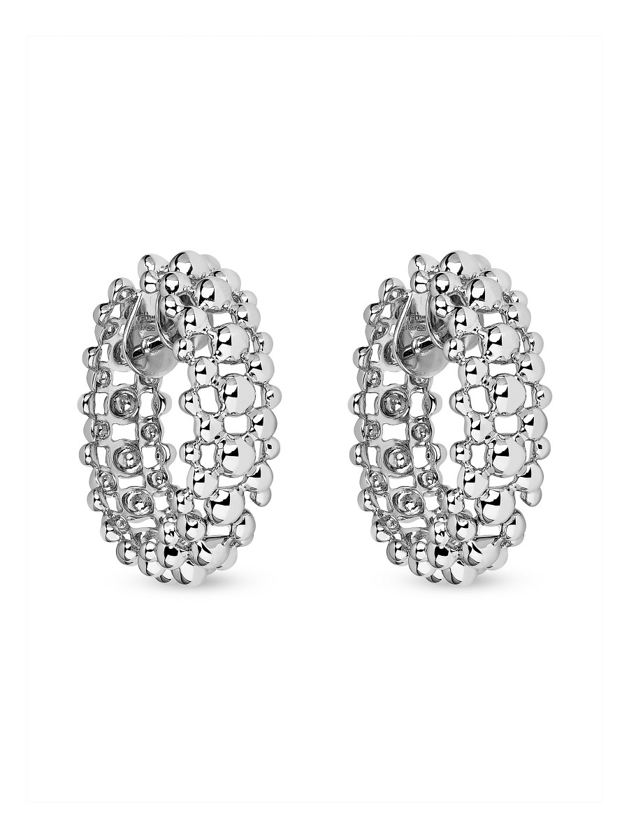 Women's Bubbles 18K White Gold Earrings