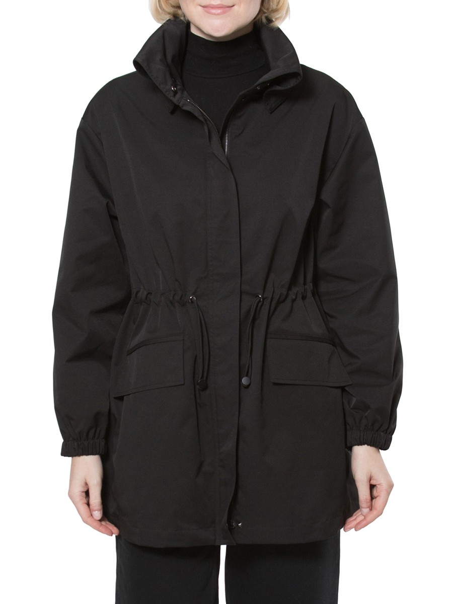 Women's Drawstring Windbreaker - Black - Size by Belle Fare
