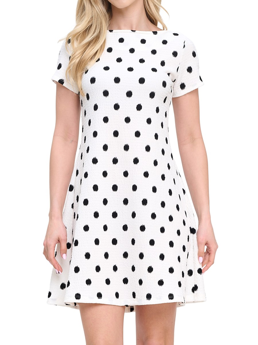 Women's Polka Dot Minidress - White Multicolor - Size