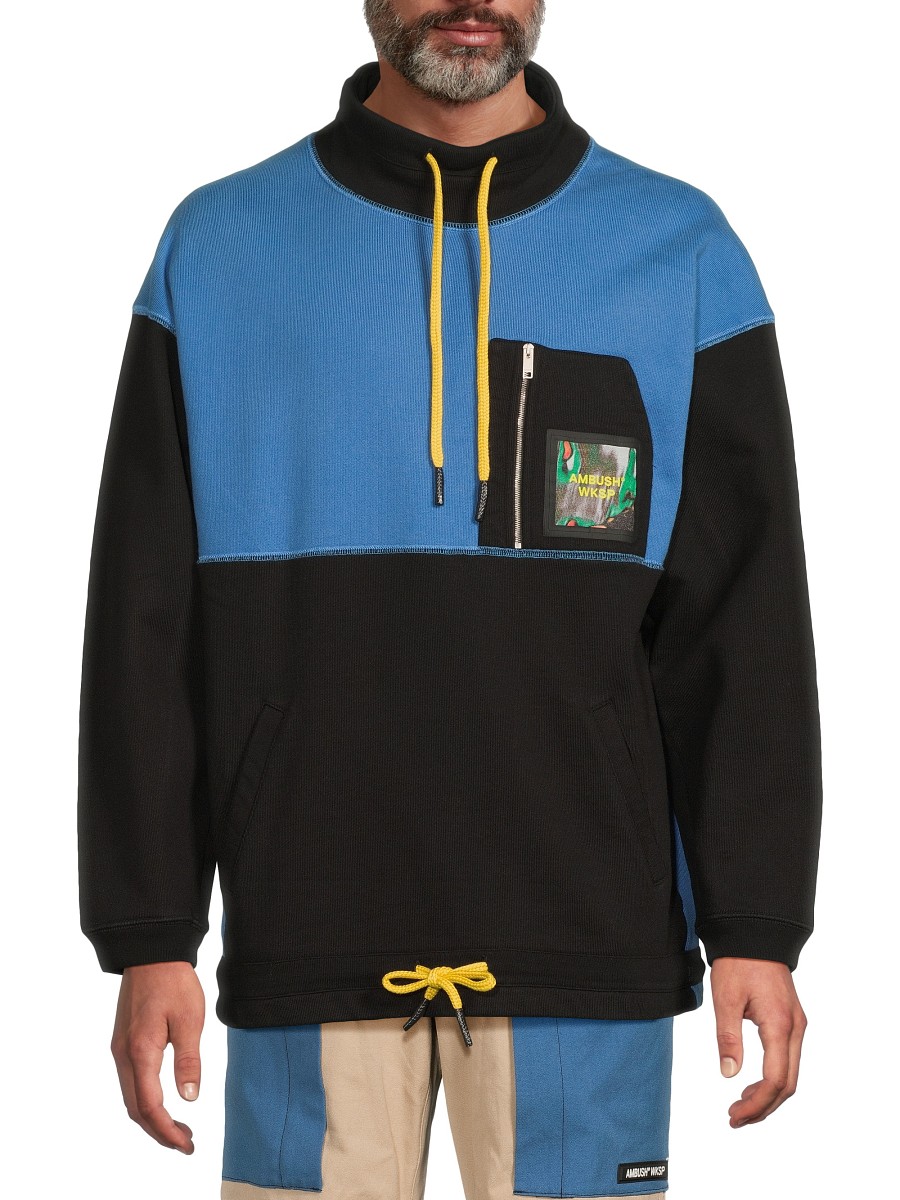 Men's Colorblock High Neck Sweatshirt - Black - Size by Ambush