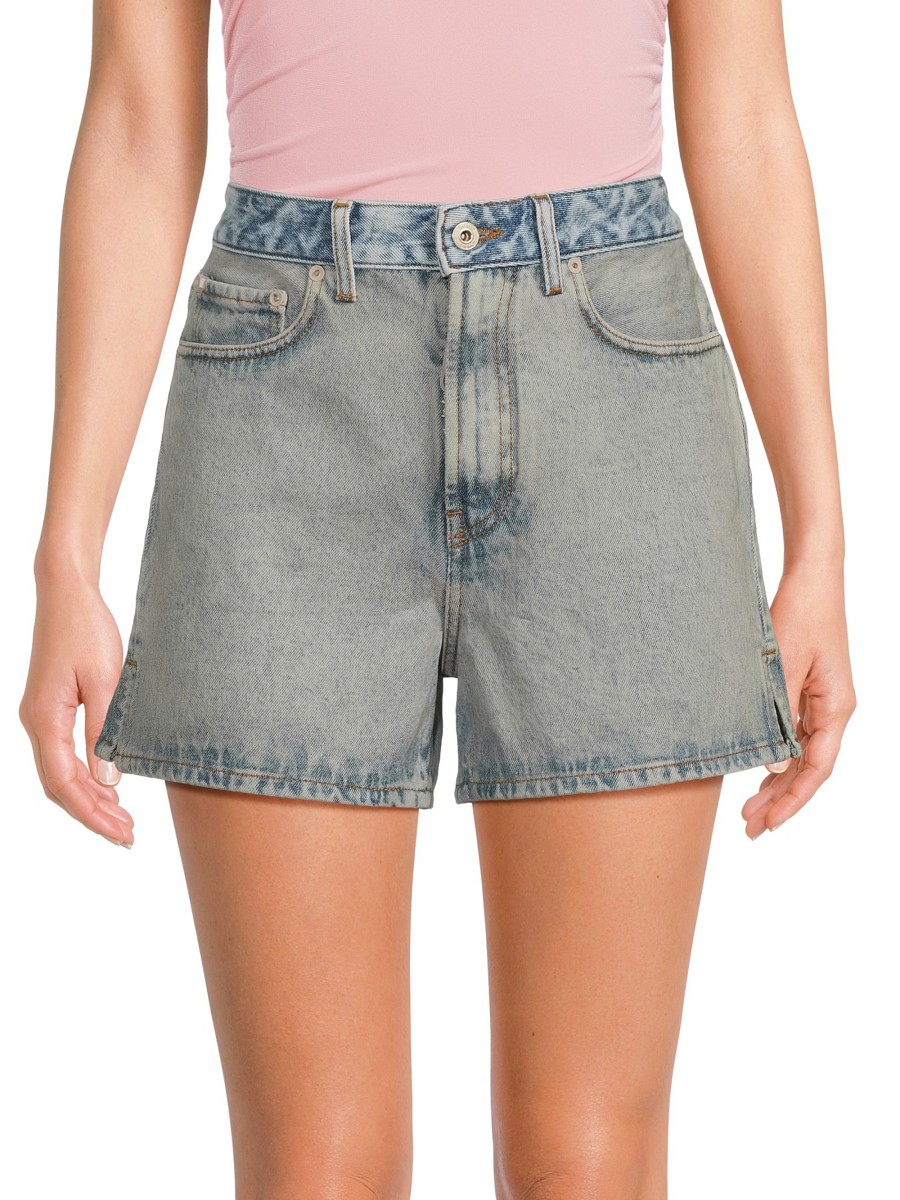 Women's Marled Denim Shorts - Blue - Size