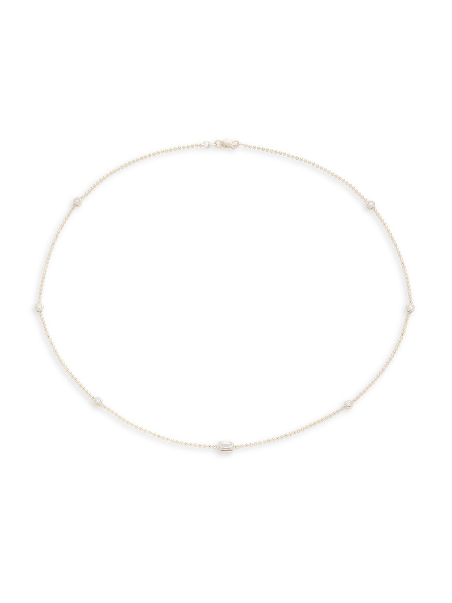 Women's 14K Yellow Gold & 0.69 TCW Lab-Grown Diamond Station Necklace -