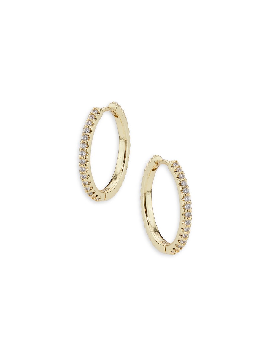 Women's Crystal Bloom 14K Goldplated & Cubic Zirconia Huggie Earrings -