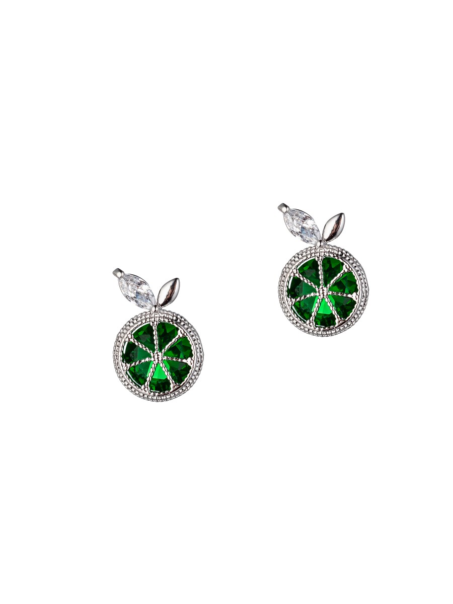 Women's Luxe Butterfly Silvertone & Crystal Stud Earrings