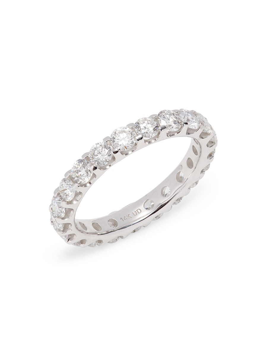 Women's 14K White Gold & 2 TCW Diamond Eternity Band Ring - Size by Saks Fifth Avenue