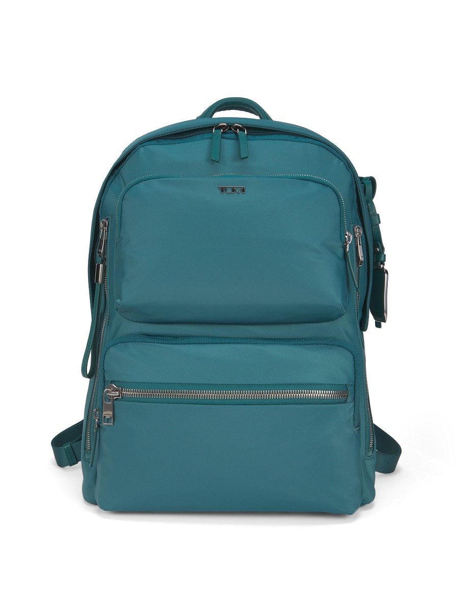 Men's Montana Nylon & Leather Backpack - Lagoon Green
