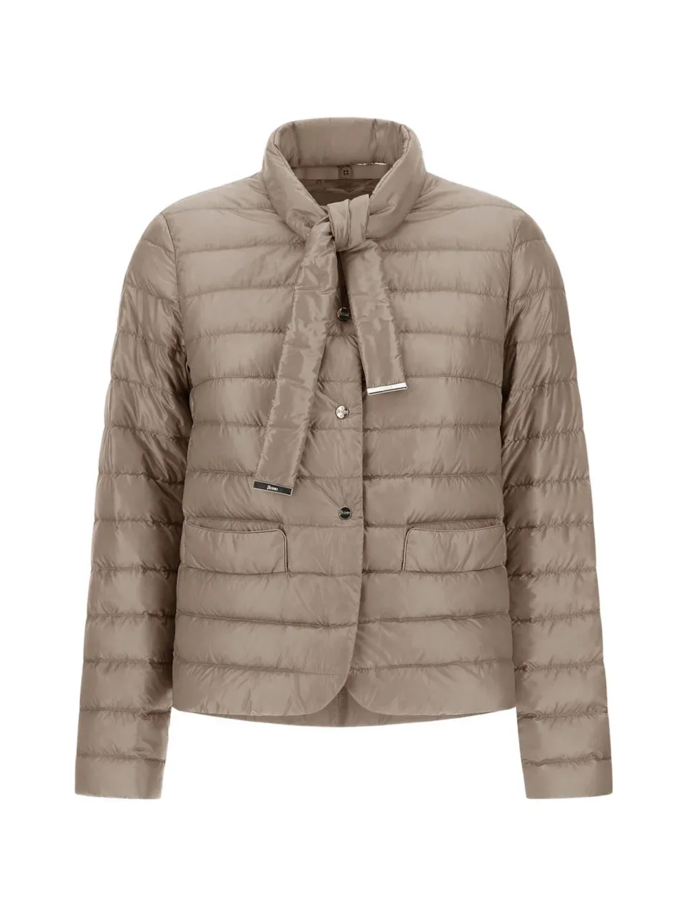 Scarf-Detail Puffer Jacket