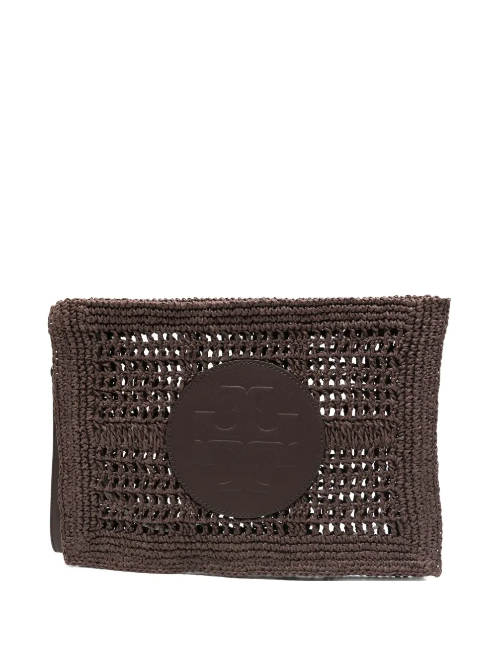 Ella Hand-Crocheted Logo-Detail Clutch Bag