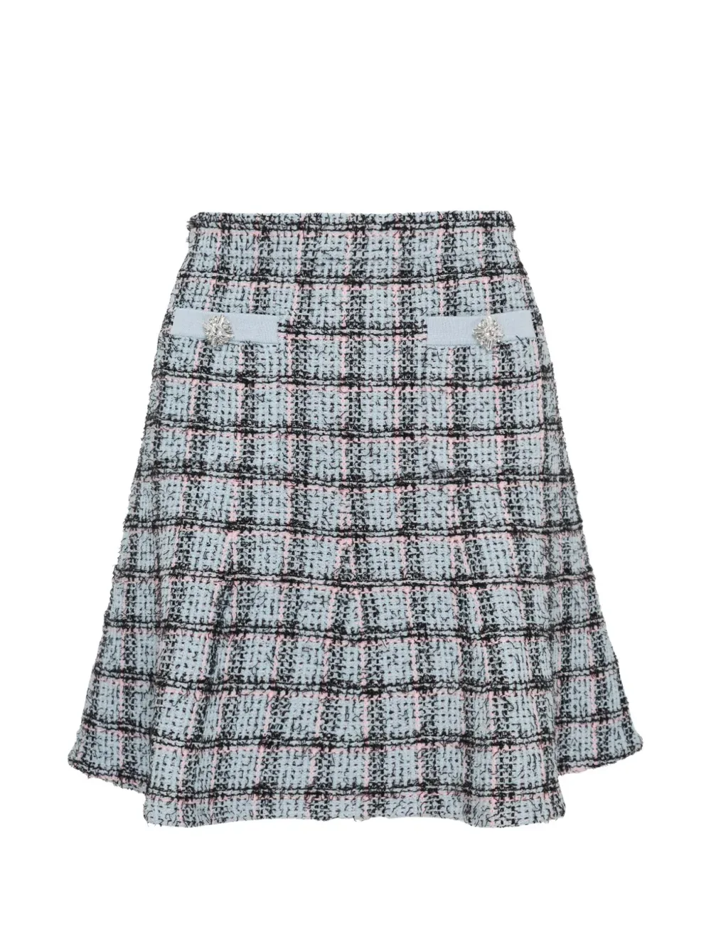 Check Knit Mini Skirt