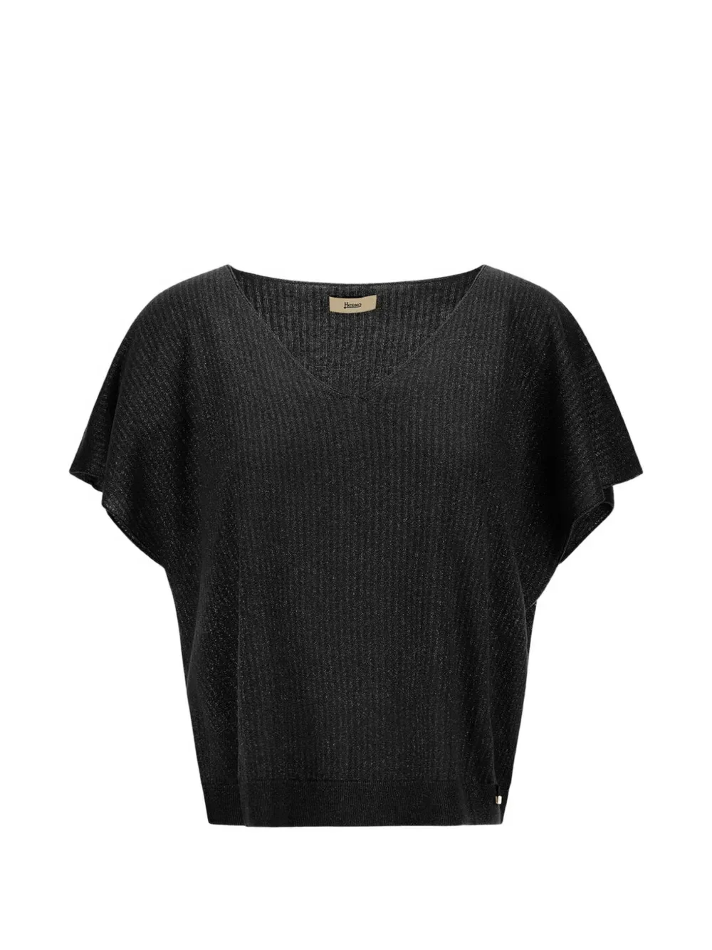 Ribbed V-Neck Knit Top