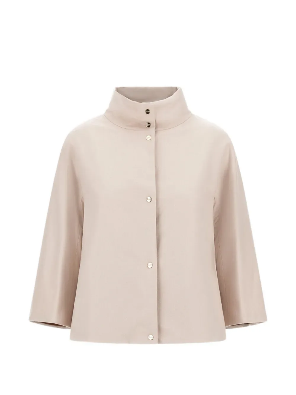 High-Neck Button Cape