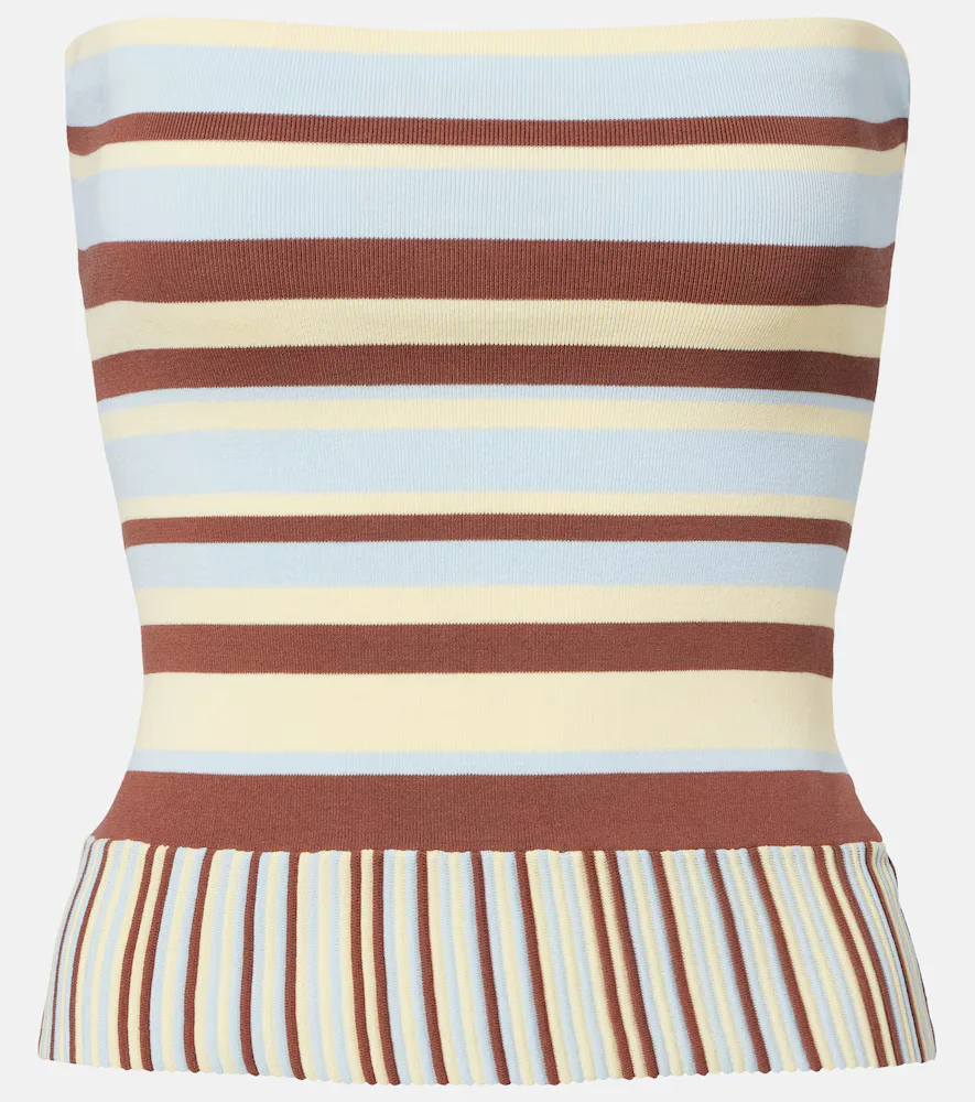 Top Bustier Citara Rayé En Coton Mélangé
