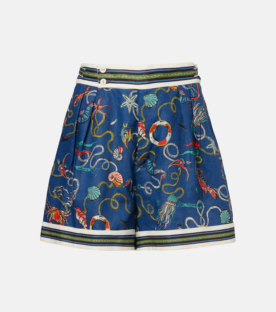 Short Cove En Lin Imprimé