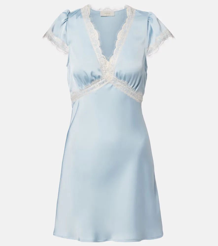 Robe Verena En Satin à Dentelle