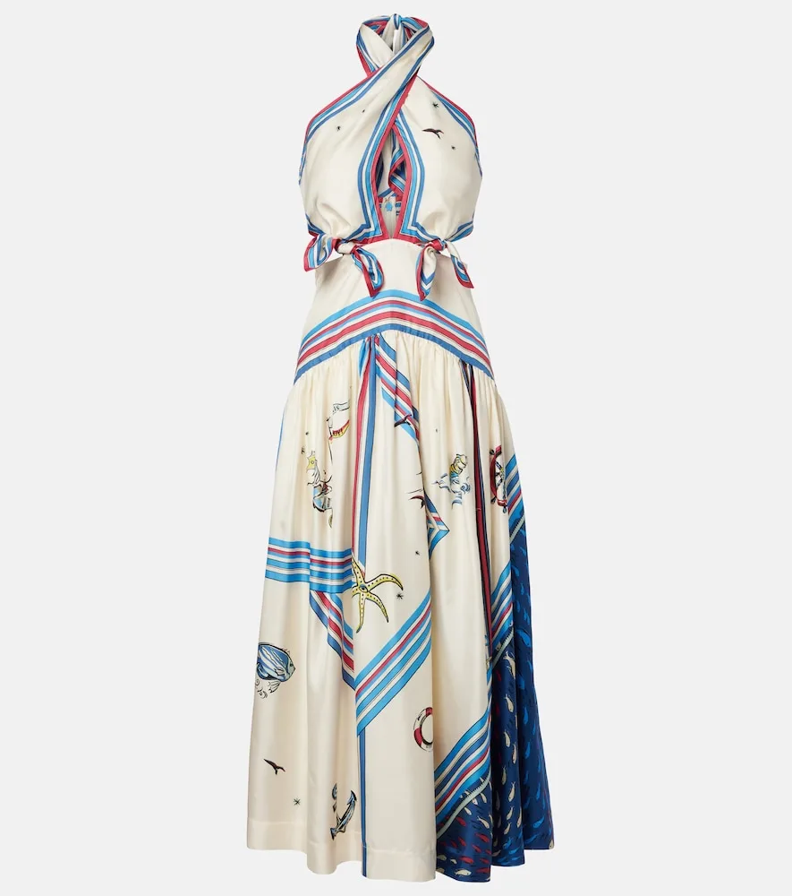 Robe Midi Apollo En Soie Imprimée